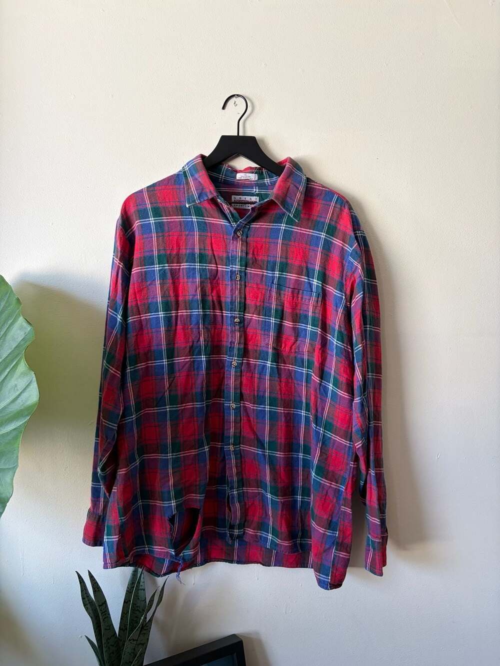 90s cotton flannel Great Northwest Sportswear Plaid Flannel Shirt Size XL Red Bl